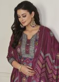 Multi Colour Salwar Suit in Pashmina with Digital Print - 2