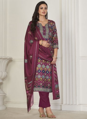 Multi Colour Salwar Suit in Pashmina with Digital 