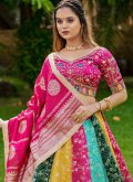 Multi Colour Satin Embroidered Readymade Lehenga Choli for Ceremonial - 3
