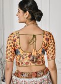 Multi Colour Satin Silk Swarovski Designer Lehenga Choli for Engagement - 4