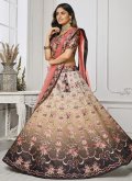 Multi Colour Satin Silk Swarovski Designer Lehenga Choli for Engagement - 2