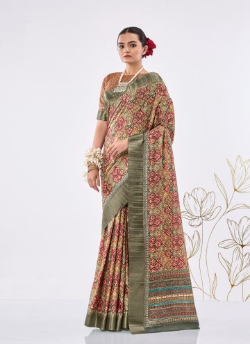 Multi Colour Silk Fancy work Designer Traditional Saree