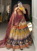 Multi Colour Silk Lace A Line Lehenga Choli for Ceremonial - 2