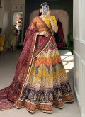 Multi Colour Silk Lace A Line Lehenga Choli for Ceremonial - 3