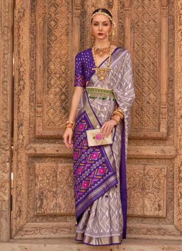 Multi Colour Silk Printed Classic Designer Saree