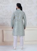Multi Colour Silk Printed Kurta Pyjama for Ceremonial - 1