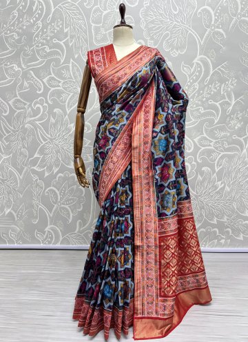 Multi Colour Silk Woven Contemporary Saree for Party