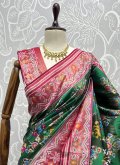 Multi Colour Silk Woven Trendy Saree - 1