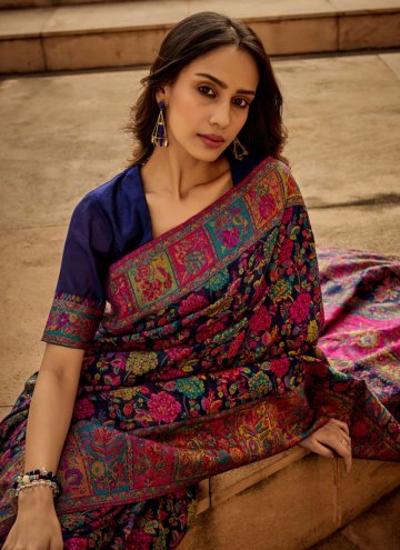 Multi Colour Silk Woven Trendy Saree