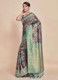 Multi Colour Trendy Saree in Kanjivaram Silk with Woven - 1