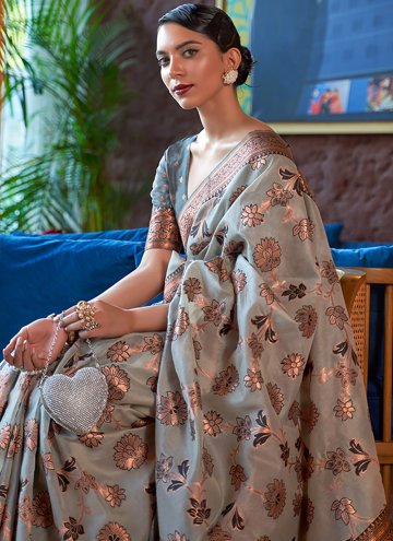 Multi Colour Trendy Saree in Organza with Woven