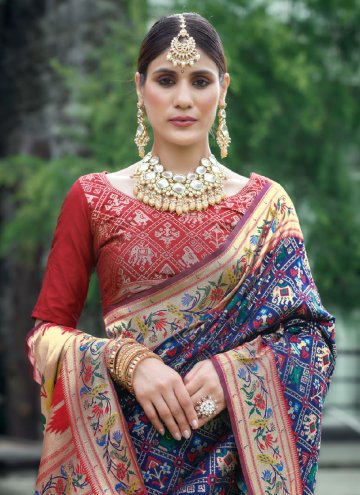 Multi Colour Trendy Saree in Patola Silk with Patola Print