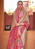 Multi Colour Trendy Saree in Silk with Lace - 1