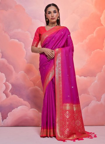 Multi Colour Trendy Saree in Silk with Woven