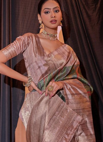 Multi Colour Trendy Saree in Tussar Silk with Woven