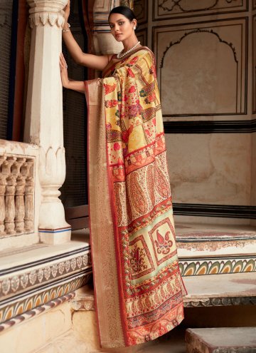 Multi Colour Viscose Printed Trendy Saree for Ceremonial