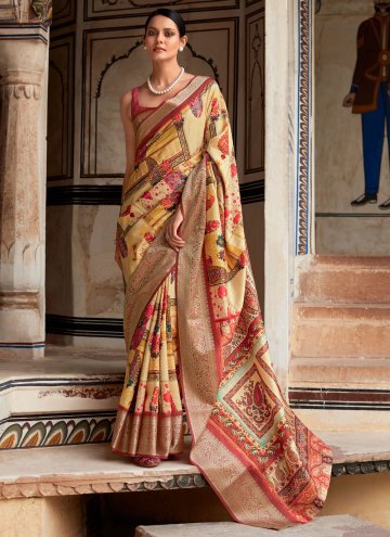Multi Colour Viscose Printed Trendy Saree for Ceremonial