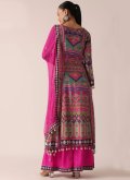 Muslin Salwar Suit in Multi Colour Enhanced with Embroidered - 1