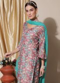 Muslin Trendy Salwar Kameez in Multi Colour Enhanced with Digital Print - 1
