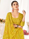 Mustard color Chiffon Contemporary Saree with Woven - 1