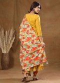 Mustard color Cotton  Salwar Suit with Embroidered - 1