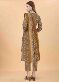 Mustard color Embroidered Blended Cotton Salwar Suit - 2