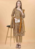 Mustard color Embroidered Blended Cotton Salwar Suit - 3