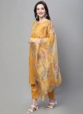 Mustard color Embroidered Cotton Silk Salwar Suit - 2