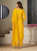 Mustard color Embroidered Rayon Trendy Salwar Suit - 2