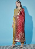 Mustard color Embroidered Silk Blend Salwar Suit - 2