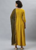 Mustard color Plain Work Rayon Salwar Suit - 3