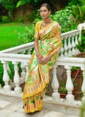 Mustard color Silk Classic Designer Saree with Woven - 2