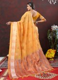 Mustard Contemporary Saree in Soft Cotton with Woven - 2