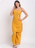 Mustard Cotton  Embroidered Salwar Suit for Casual - 3