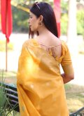 Mustard Cotton Silk Woven Trendy Saree for Casual - 2