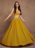 Mustard Georgette Embroidered Lehenga Choli for Ceremonial - 2