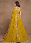 Mustard Georgette Embroidered Lehenga Choli for Ceremonial - 3