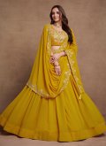 Mustard Georgette Embroidered Lehenga Choli for Ceremonial - 4