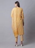 Mustard Salwar Suit in Cotton  with Embroidered - 2