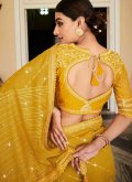 Mustard Silk Border Classic Designer Saree for Ceremonial - 2