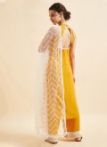 Mustard Straight Salwar Kameez in Rayon with Embroidered - 2
