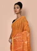 Mustard Trendy Saree in Faux Georgette with Printed - 1