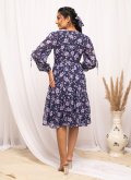 Navy Blue color Georgette Casual Kurti with Designer - 2