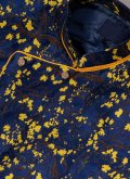 Navy Blue color Jacquard Silk Indo Western with Embroidered - 5
