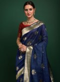 Navy Blue color Woven Patola Silk Traditional Saree - 2