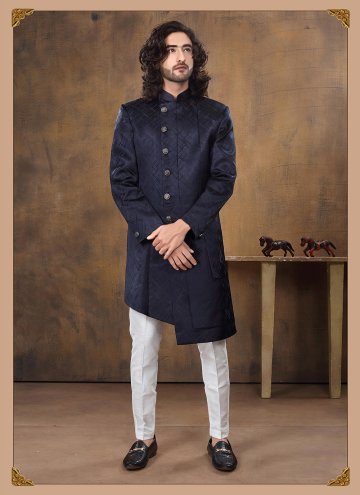 Navy Blue Imported Fancy work Indo Western