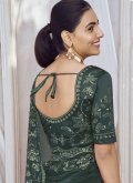 Net Contemporary Saree in Green Enhanced with Embroidered - 2