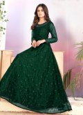 Net Trendy Suit in Green Enhanced with Embroidered - 2