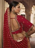 Off White A Line Lehenga Choli in Viscose with Embroidered - 2