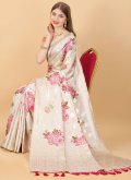 Off White Classic Designer Saree in Silk with Woven - 1